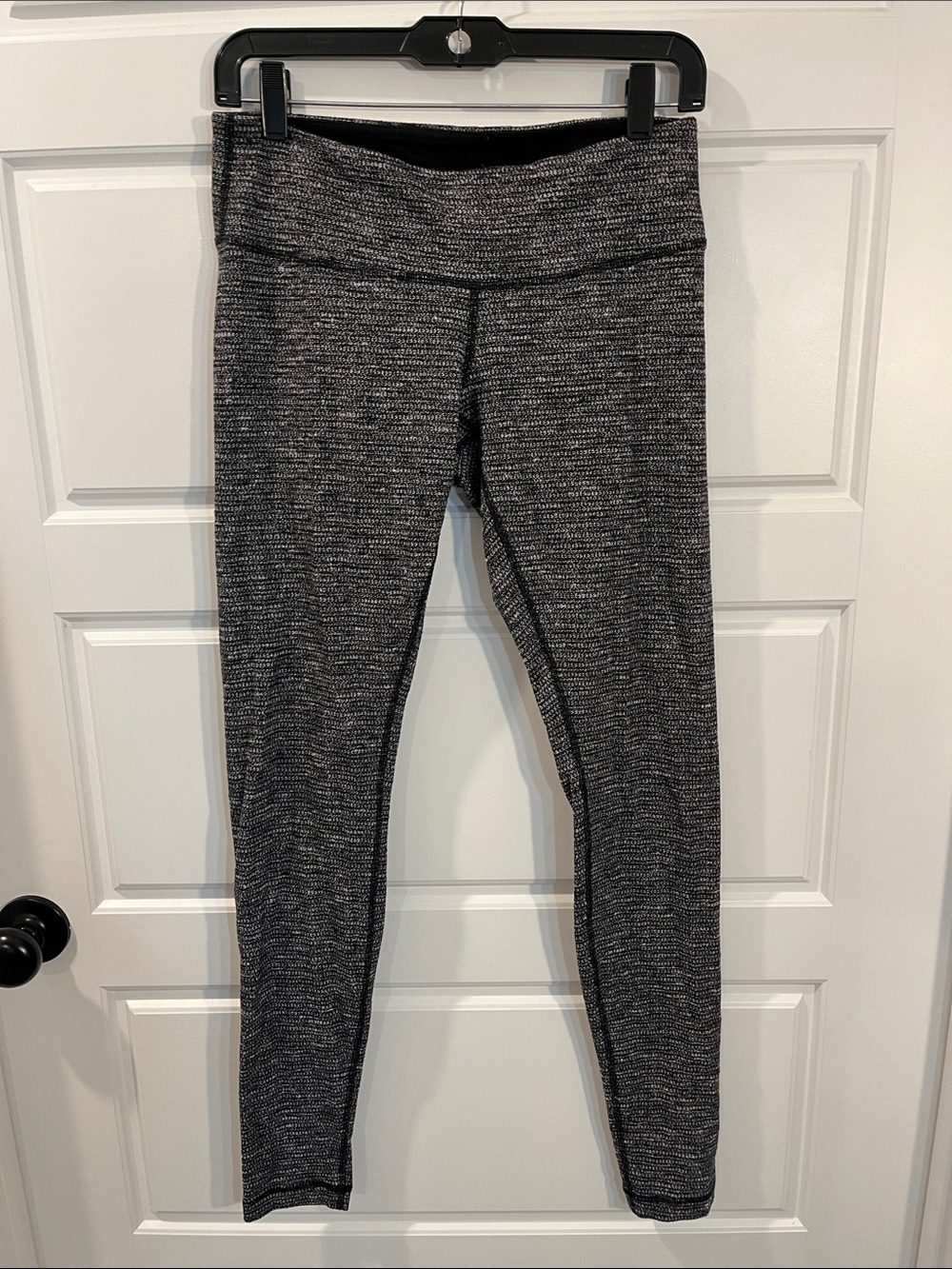 LULULEMON WUNDER UNDER PANT COCO PIQUE BLACK WHITE WOMEN'S SIZE 8